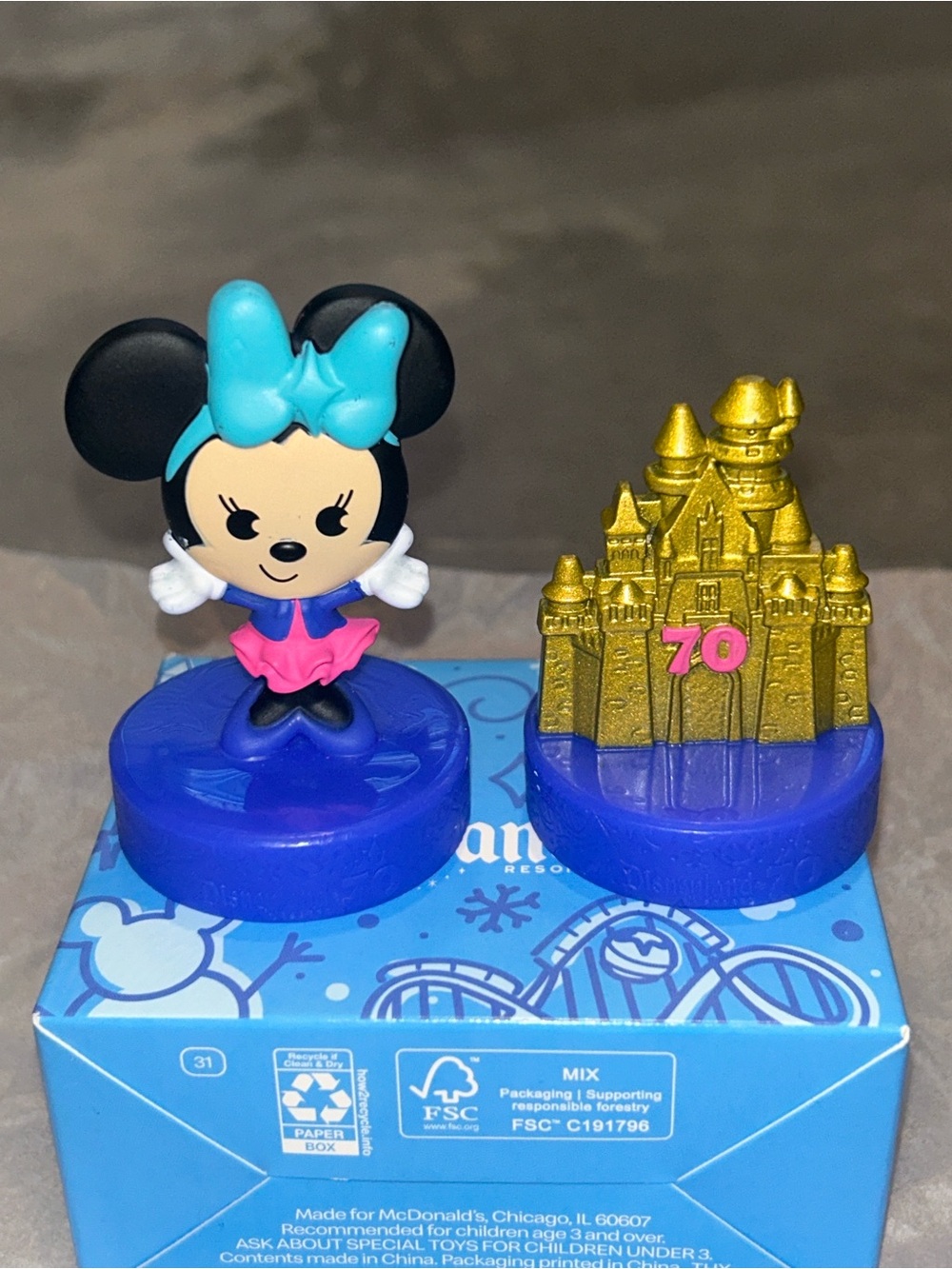 Disney Minnie Mouse Figure Set with Gold Castle, 70th anniversary